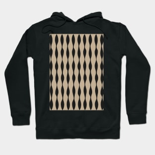 Abstract Monochromatic Pattern in Black and Ivory Brown Hoodie